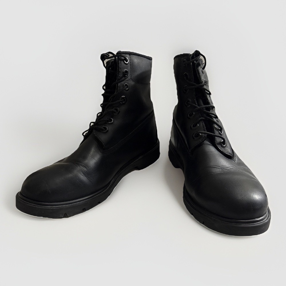 Timberland 10069 Black Leather 6" Waterproof Work Combat Boots 7.5M Triple Black